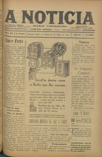 Capa de um dos jornais.