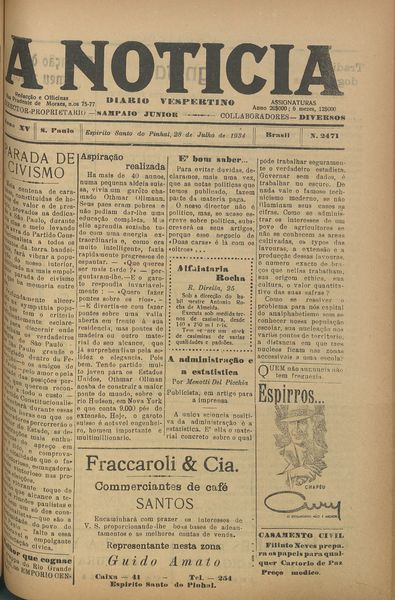Capa de um dos jornais.