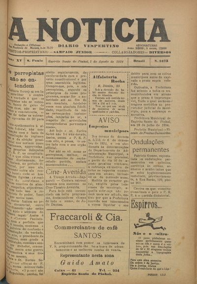 Capa de um dos jornais.