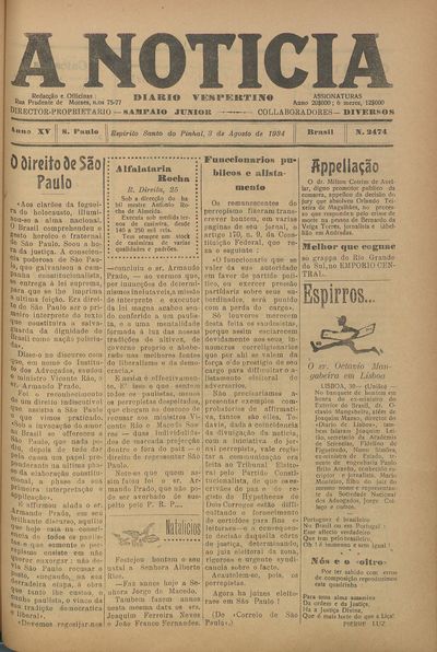 Capa de um dos jornais.