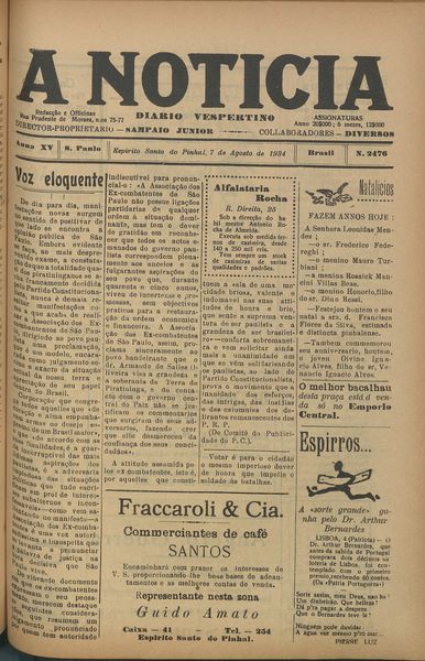 Capa de um dos jornais.