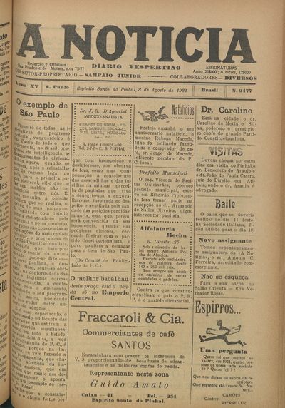 Capa de um dos jornais.