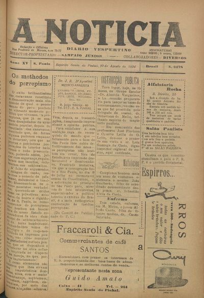 Capa de um dos jornais.