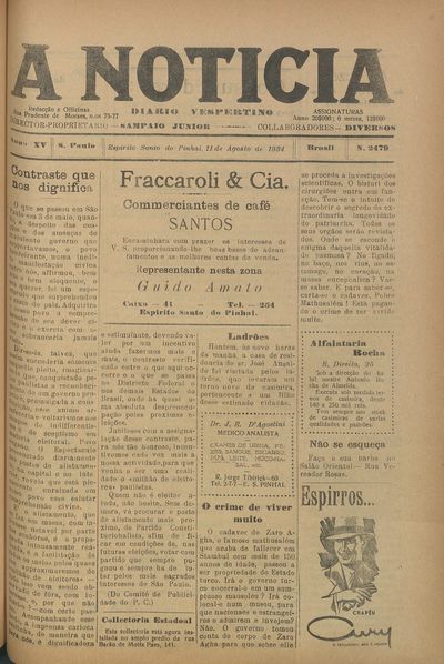 Capa de um dos jornais.