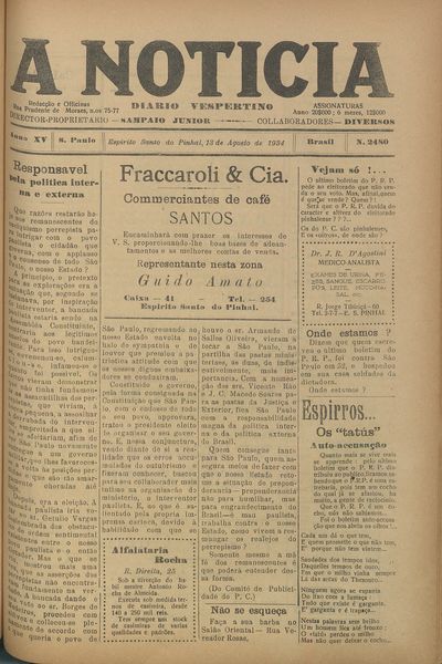 Capa de um dos jornais.
