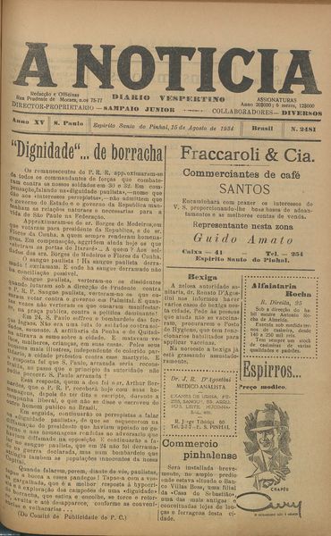 Capa de um dos jornais.
