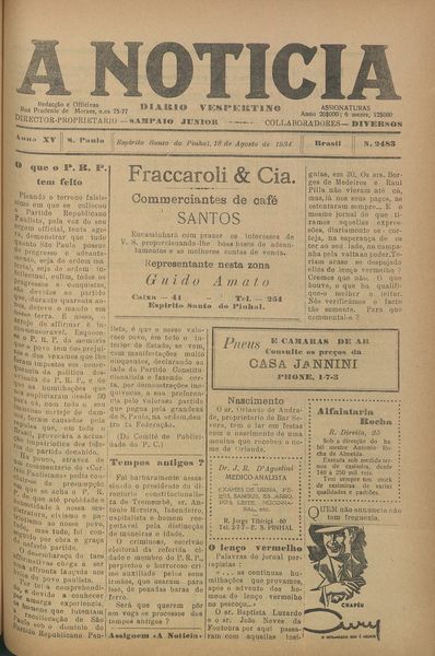 Capa de um dos jornais.