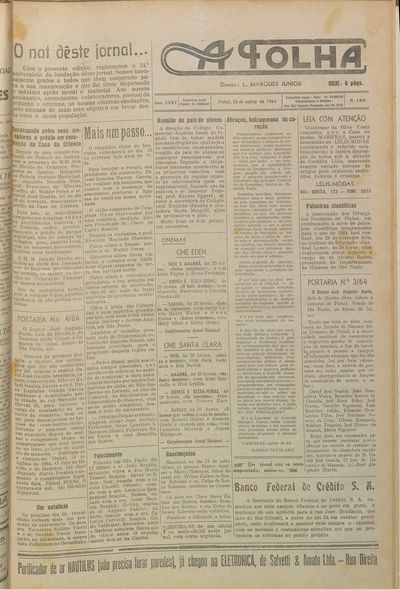 Capa de um dos jornais.