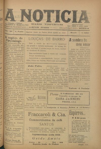 Capa de um dos jornais.