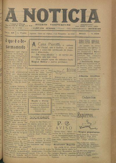 Capa de um dos jornais.