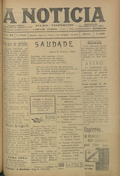 Capa de um dos jornais.