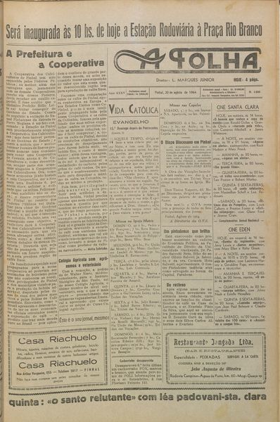 Capa de um dos jornais.