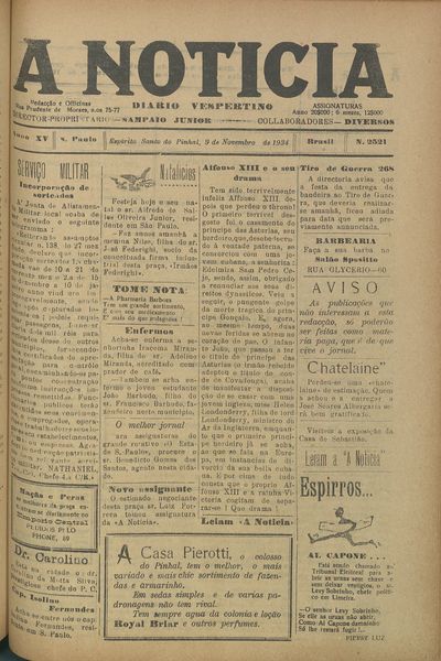 Capa de um dos jornais.