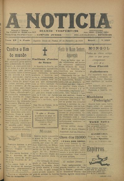 Capa de um dos jornais.