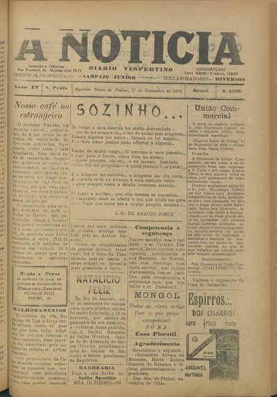 Capa de um dos jornais.