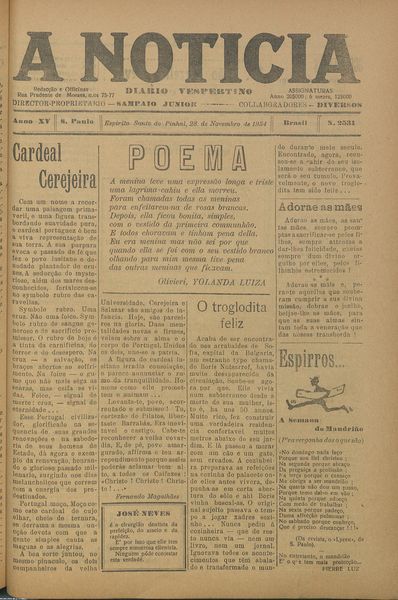 Capa de um dos jornais.
