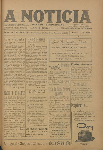 Capa de um dos jornais.