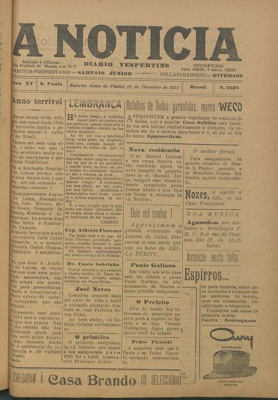 Capa de um dos jornais.