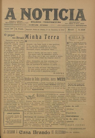 Capa de um dos jornais.