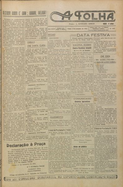 Capa de um dos jornais.