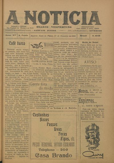 Capa de um dos jornais.
