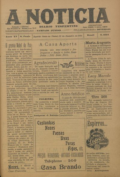 Capa de um dos jornais.