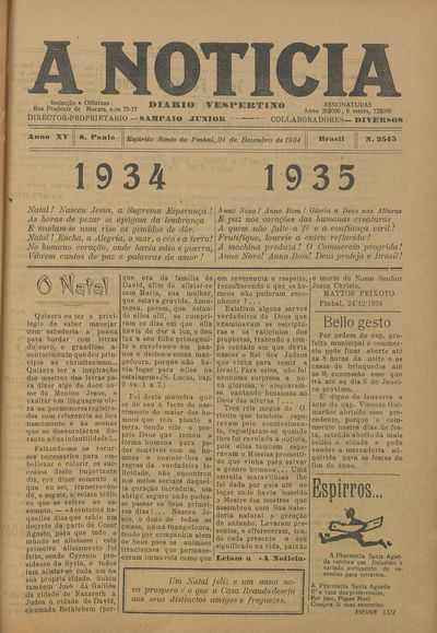 Capa de um dos jornais.