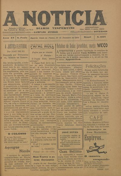 Capa de um dos jornais.