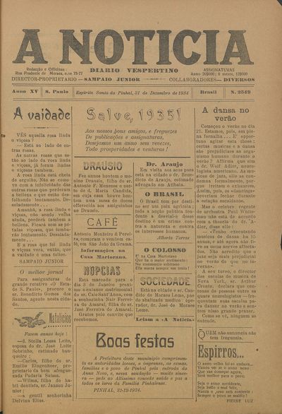 Capa de um dos jornais.