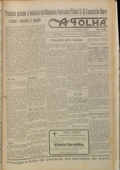 Capa de um dos jornais.