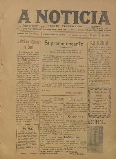 Capa de um dos jornais.