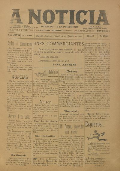 Capa de um dos jornais.