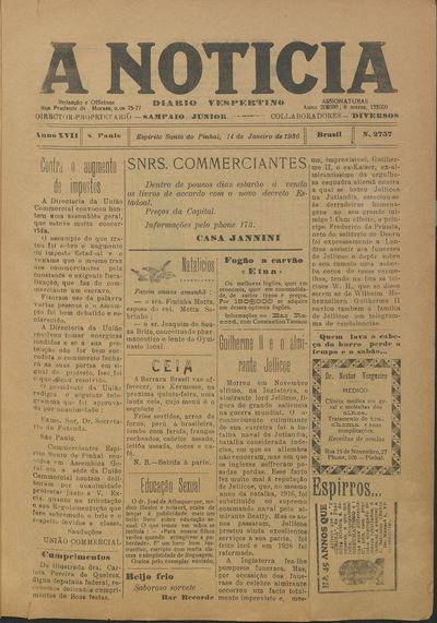 Capa de um dos jornais.