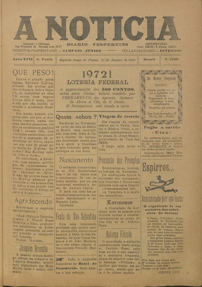 Capa de um dos jornais.