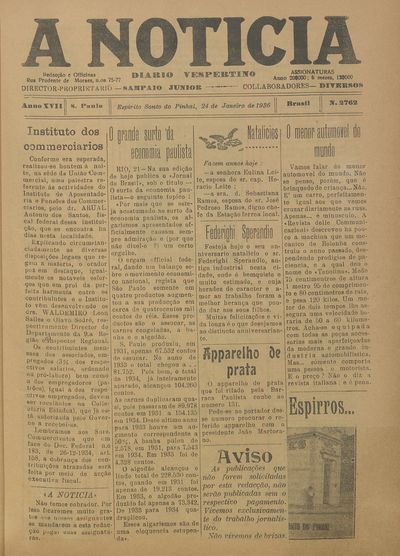 Capa de um dos jornais.