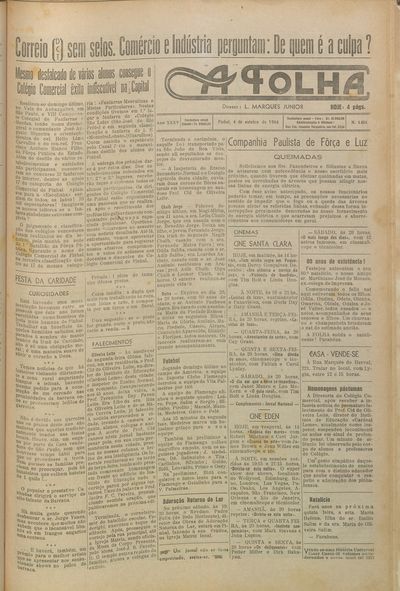 Capa de um dos jornais.