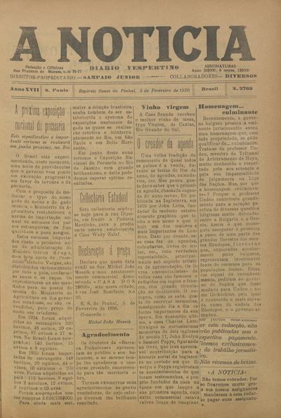 Capa de um dos jornais.