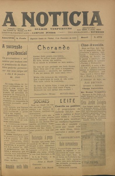 Capa de um dos jornais.