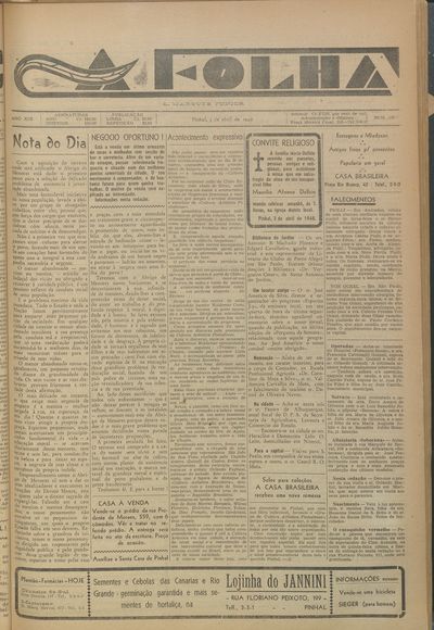 Capa de um dos jornais.