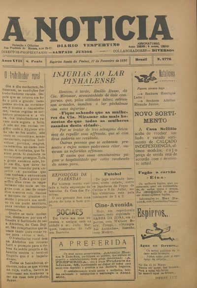 Capa de um dos jornais.