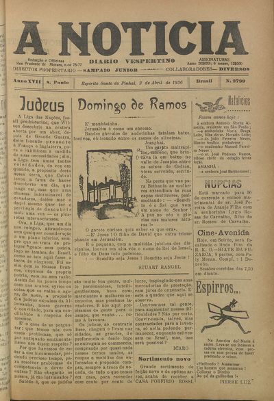 Capa de um dos jornais.