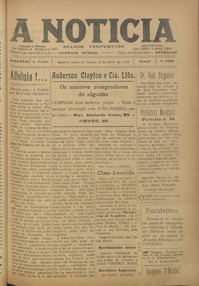 Capa de um dos jornais.