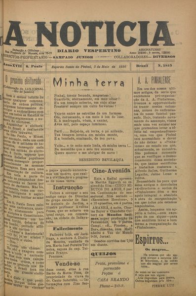 Capa de um dos jornais.