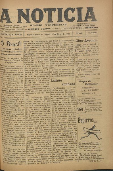 Capa de um dos jornais.