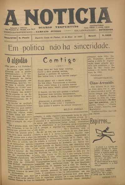 Capa de um dos jornais.