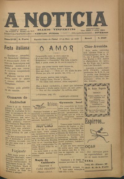 Capa de um dos jornais.
