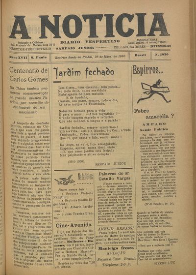 Capa de um dos jornais.