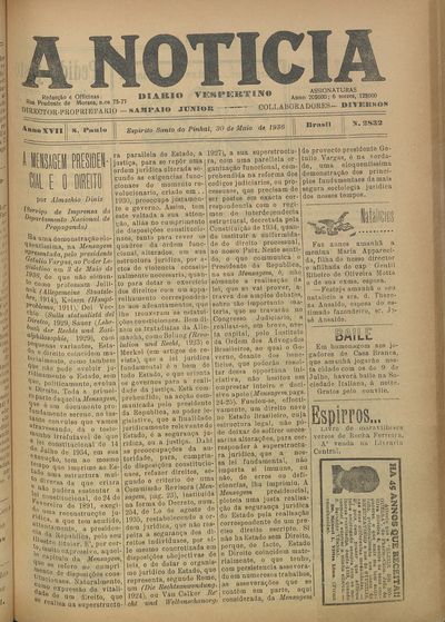 Capa de um dos jornais.