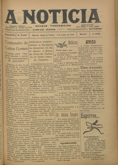 Capa de um dos jornais.