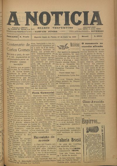 Capa de um dos jornais.